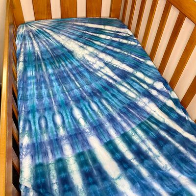 Indigo Dreaming - Hand dyed |  fitted cot sheet + optional extras