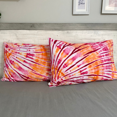 Hand Dyed pillow slips set of 2 | Custom made to your choice of colours + design