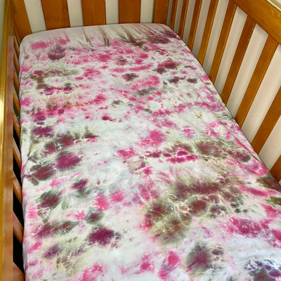 Raspberry Kisses - Hand dyed |  fitted cot sheet + optional extras
