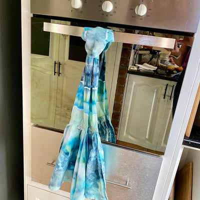 Tie Dye Kitchen Boa - Mixed Blues