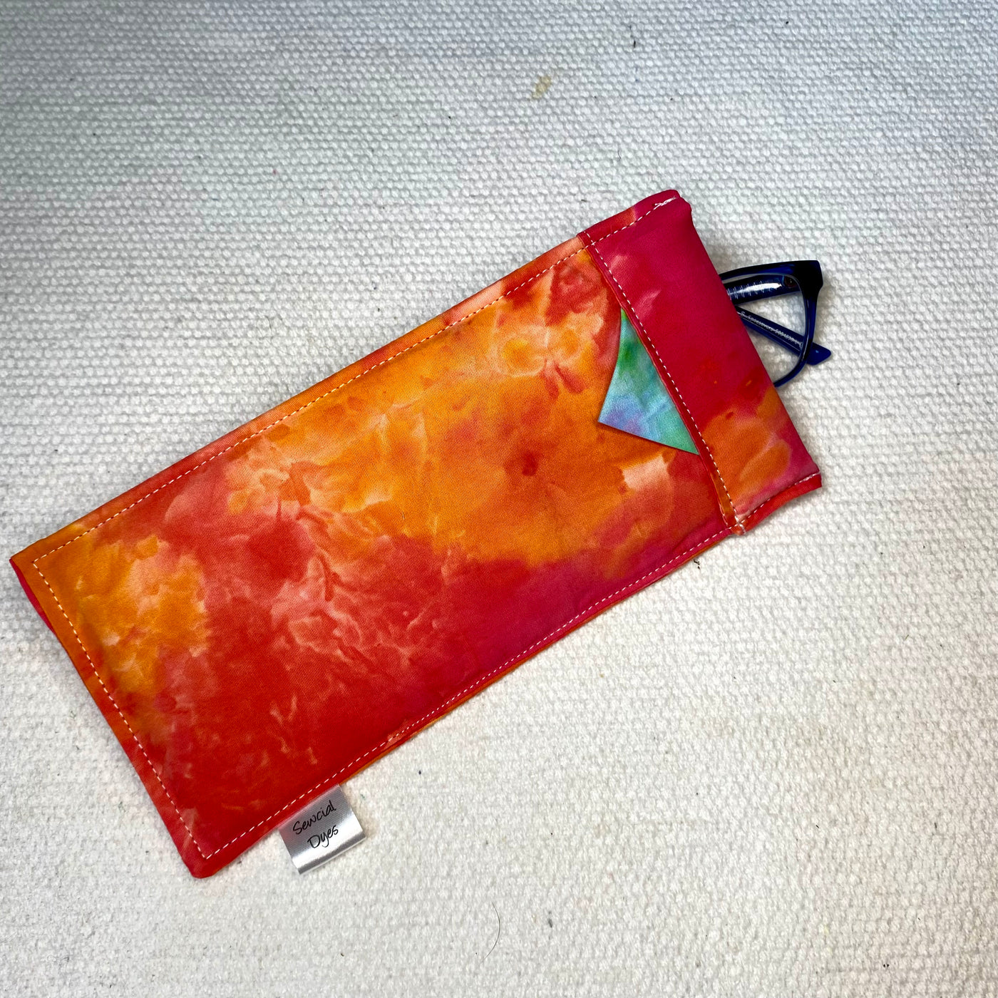 #13 Tie Dye Glasses Case - orange