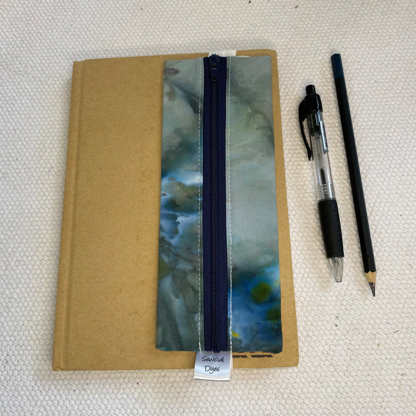 #36 - A5 size Pencil pouch / Bookmark - Black + Blue