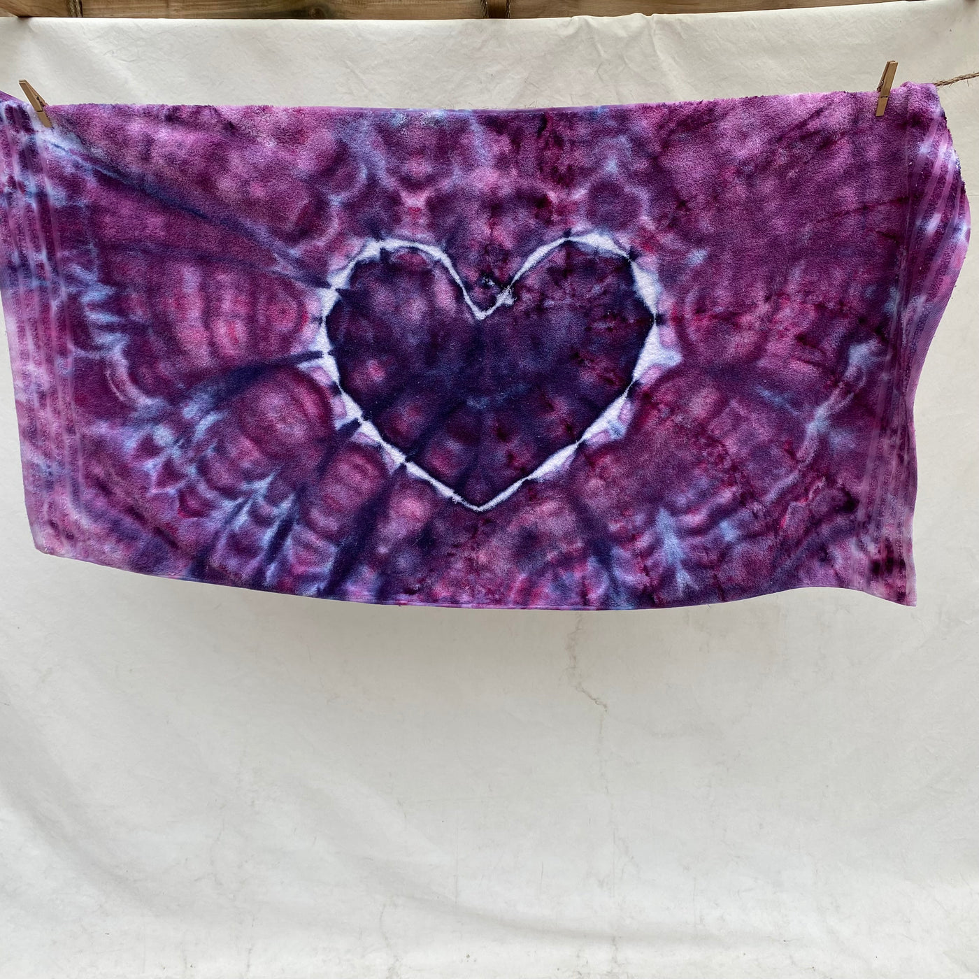 Dark purple heart Beach Towel
