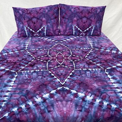 Raven Star Mandala tie dyed throw set