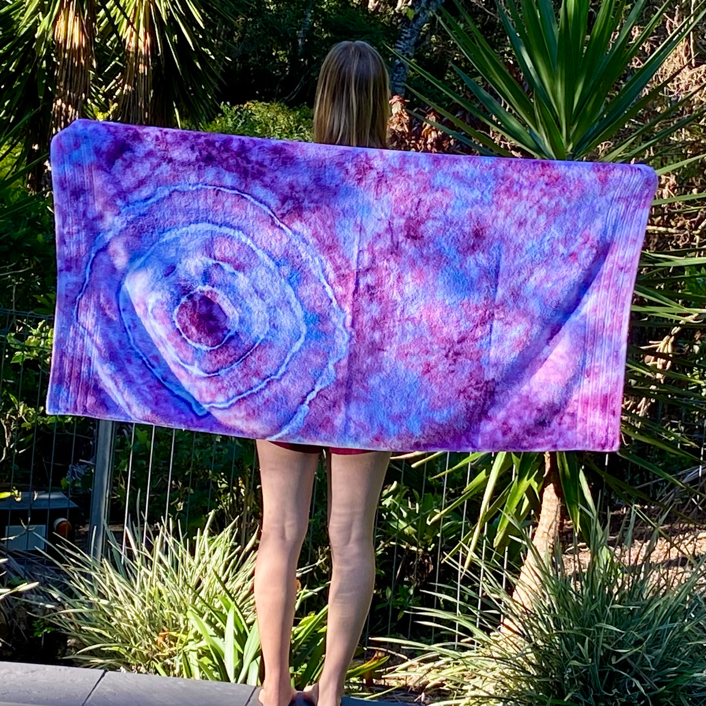 #7  purple bullseye Beach Towel