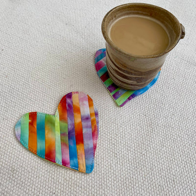 Tie Dye Love Coaster - Rainbow