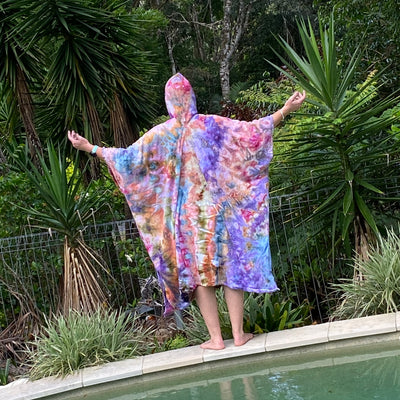Adults tie dye Hooded beach towel - Multicoloured