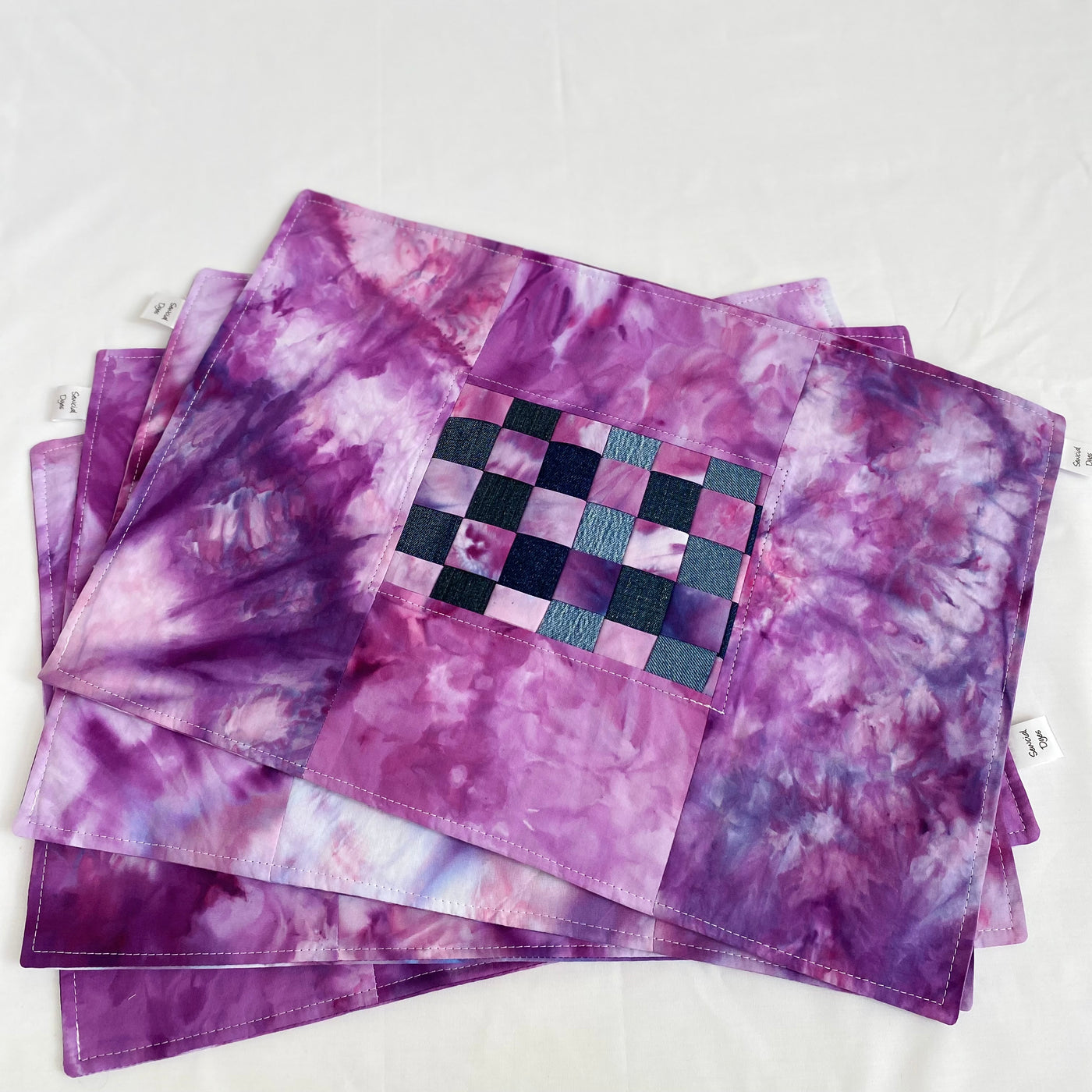 Dark Purple tie dye placemats - Set of 4