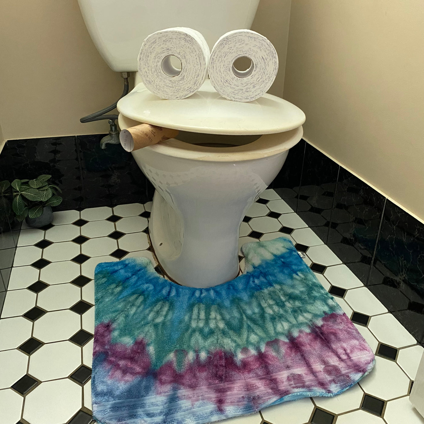 Purple + Blue  Toilet Mat