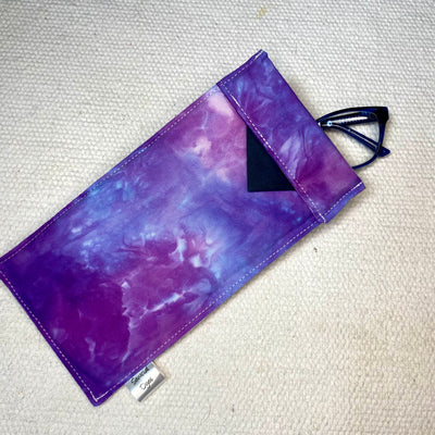 #19 Tie Dye Glasses Case - Purple with black tab