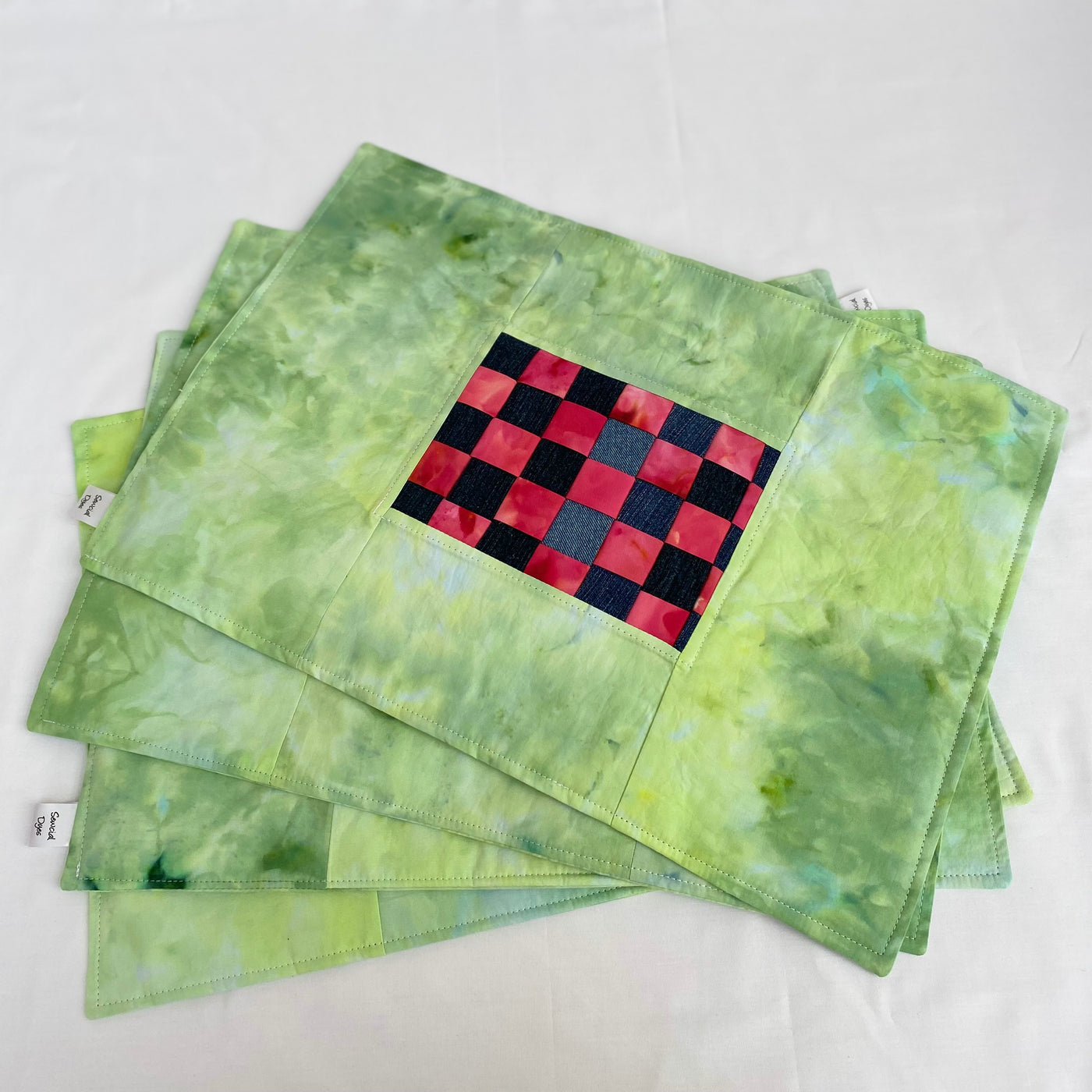 Green tie dye placemats- Set of 4