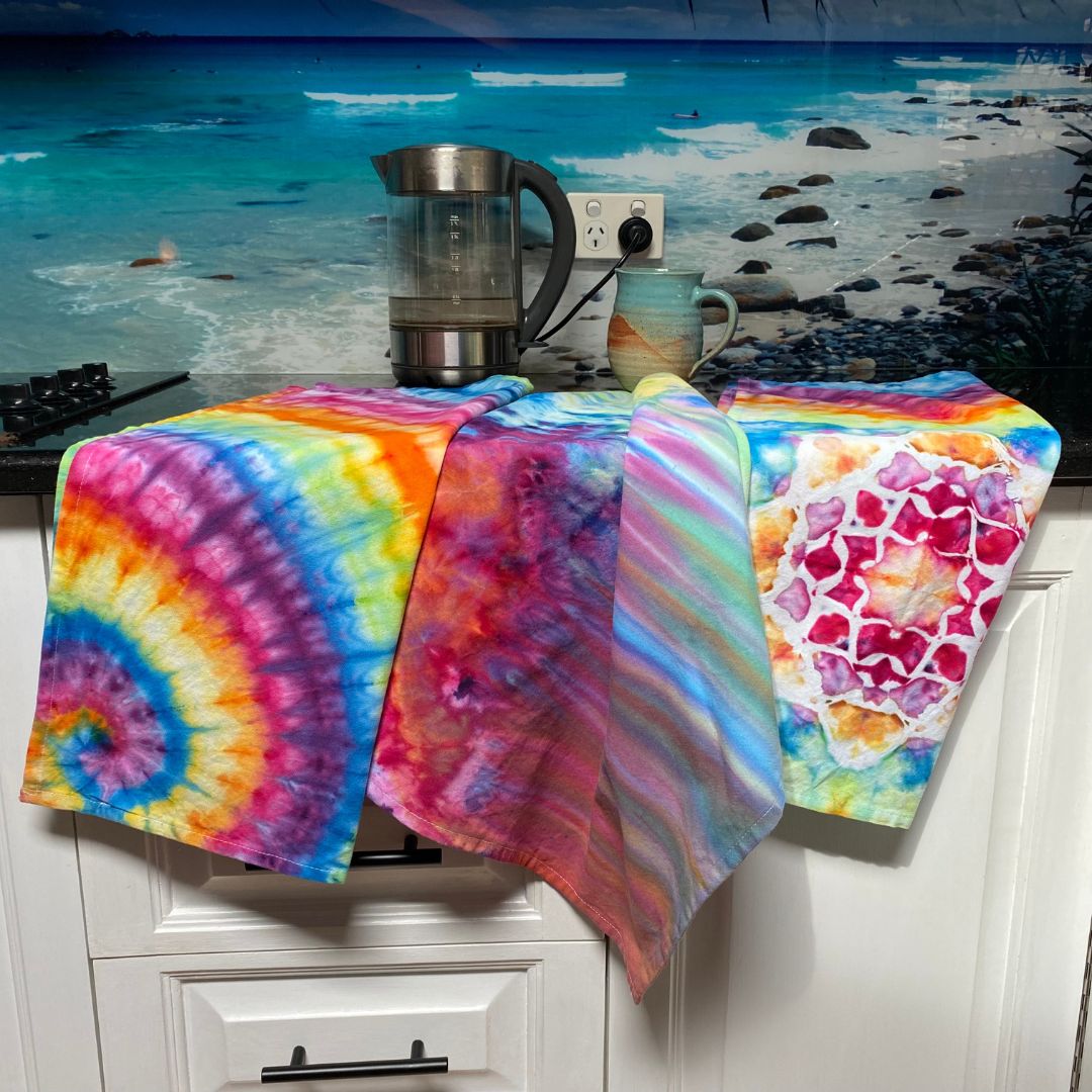 Set of 3 Tie Dye Tea Towels