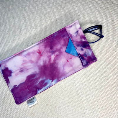 #14 Tie Dye Glasses Case - purple with blue tab