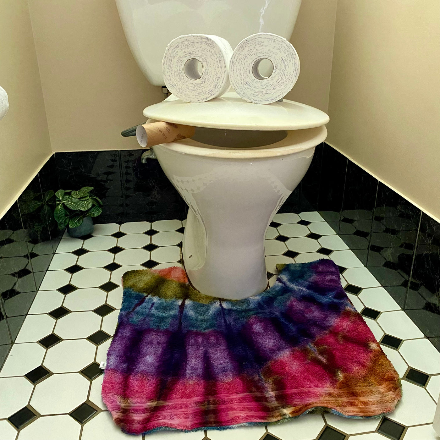 Earthy Rainbow Toilet Mat