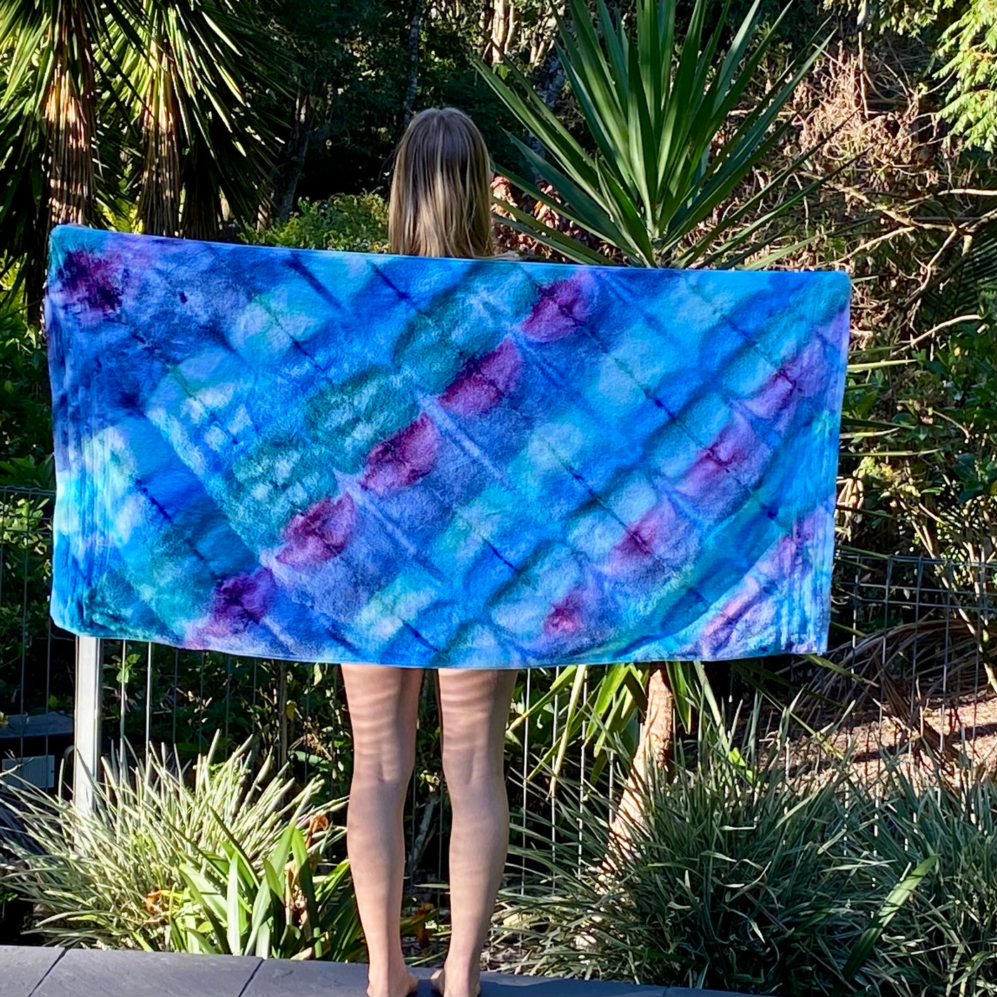 Blue| Purple | Jade Diagonal design Beach Towel