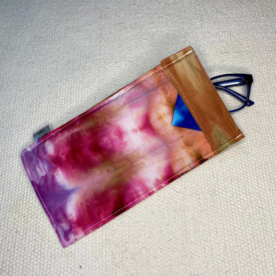 #21 Tie Dye Glasses Case - Earthy with blue tab