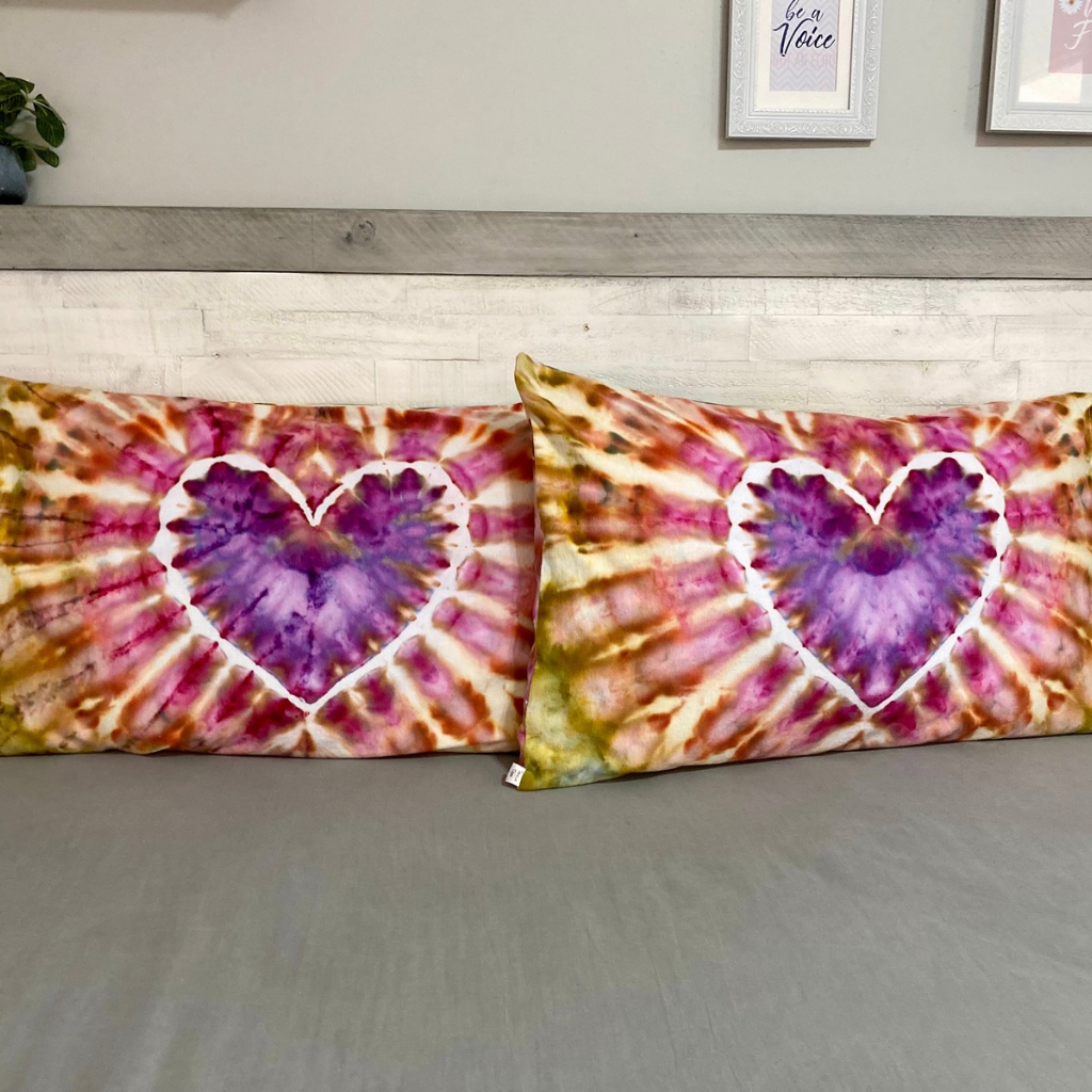 Hand Dyed pillow slips set of 2 | Custom made to your choice of colours + design