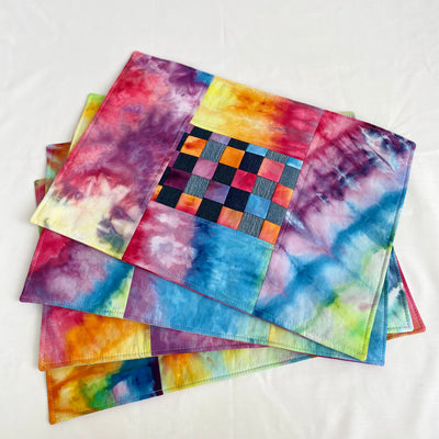 Rainbow tie dye placemats- Set of 4