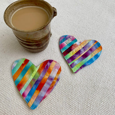 Tie Dye Love Coaster - Rainbow