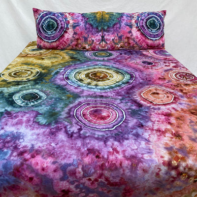 Tie Dyed Galaxy Bed Throw Set | Custom made to your colours