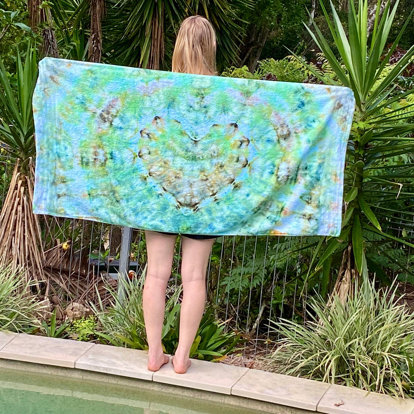 #17 - Greens heart Beach Towel
