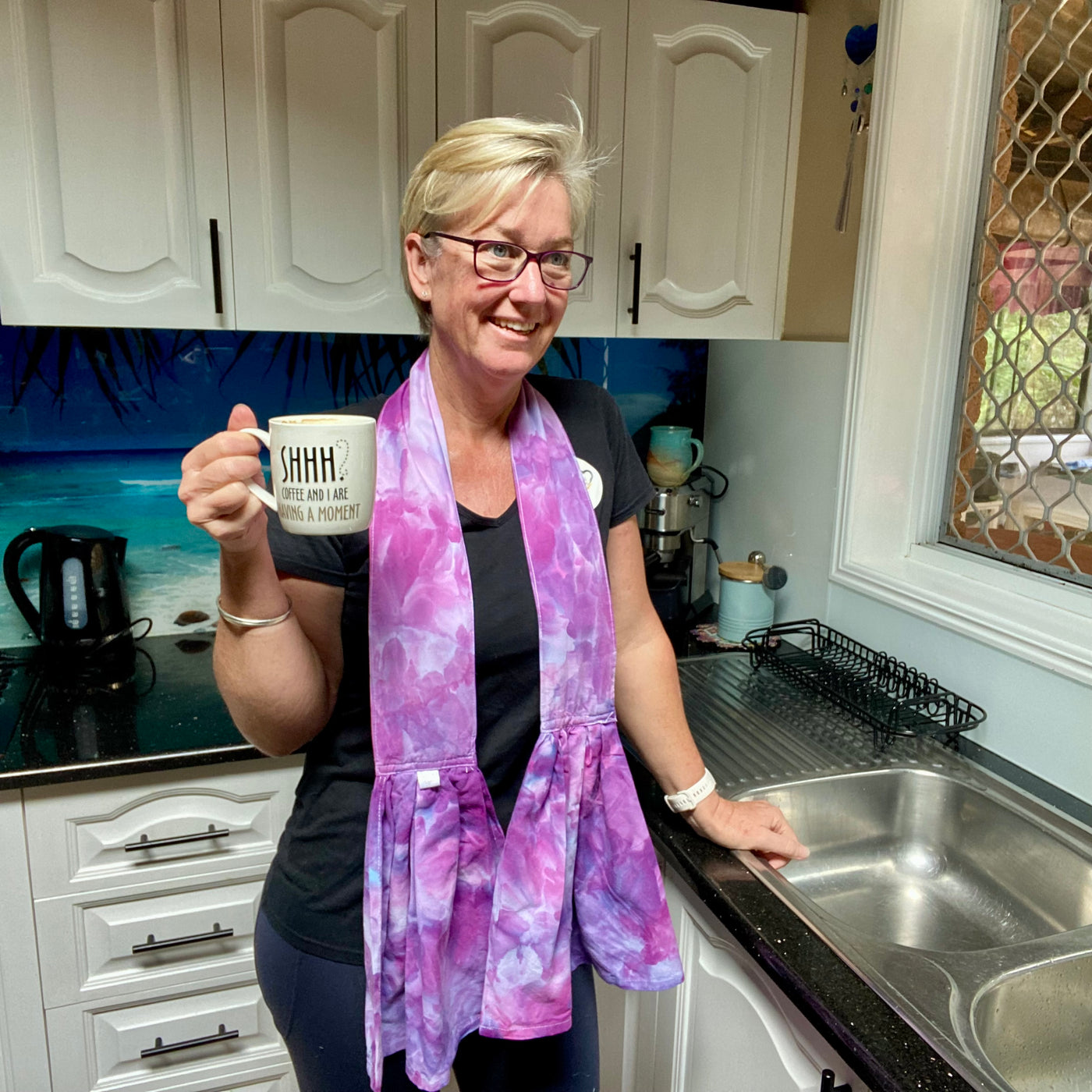 Tie Dye Kitchen Boa - Purple