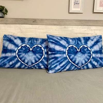 Hand Dyed pillow slips set of 2 | Custom made to your choice of colours + design