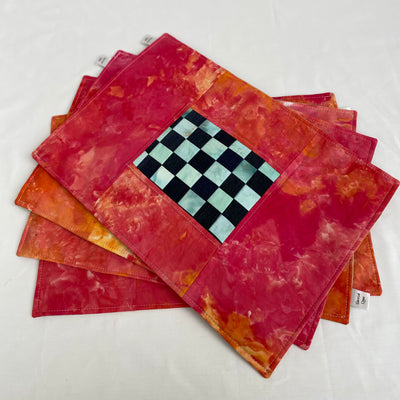Red tie dye placemats - Set of 4