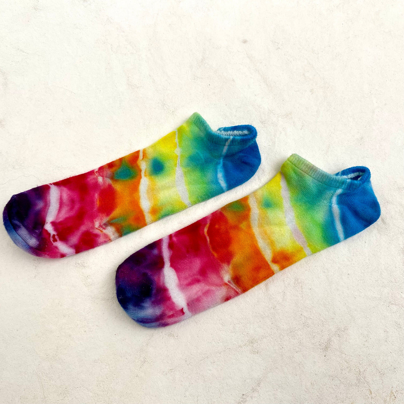 Ankle socks  Size 8-11 - Rainbow with blue heel