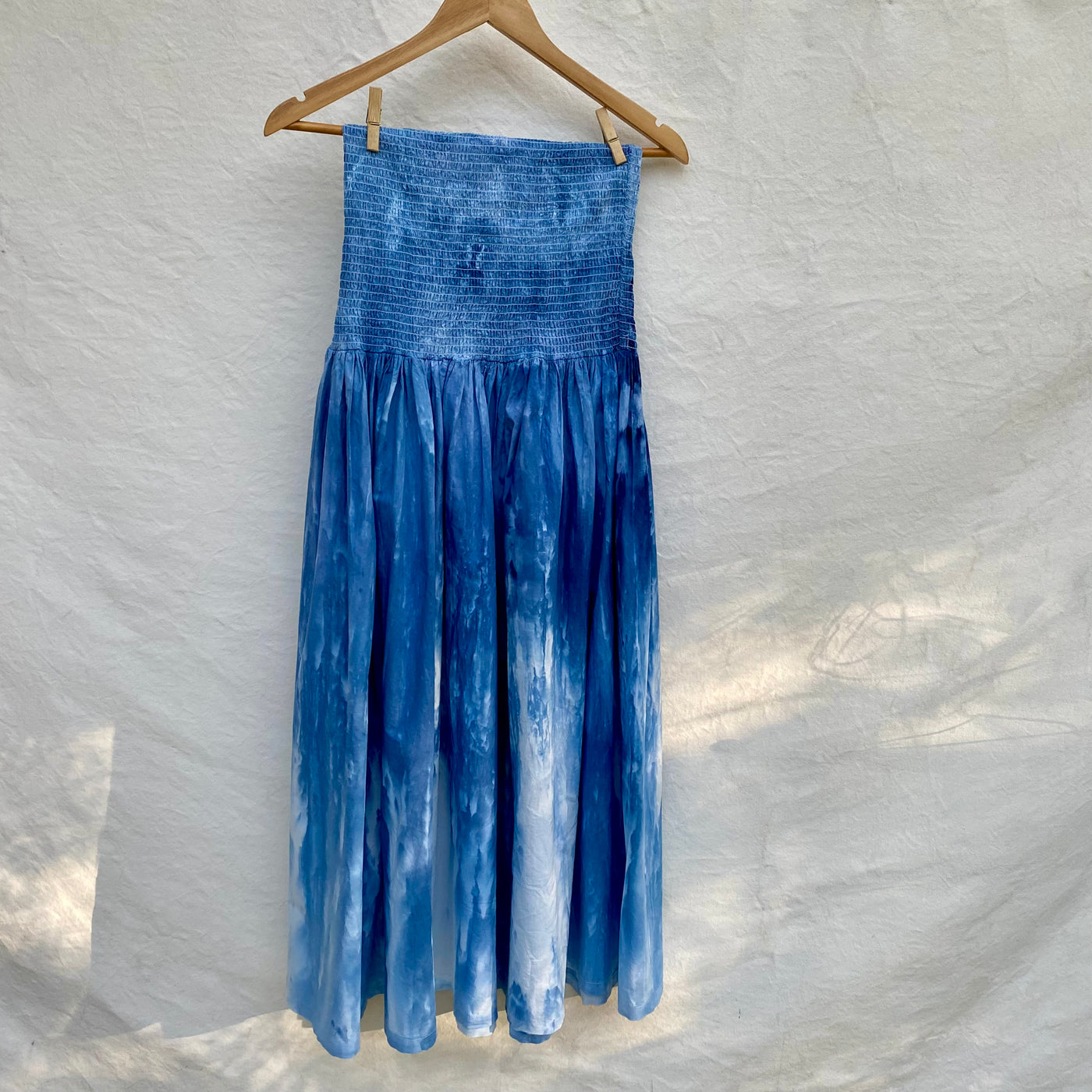 Hand dyed sun dress - Indigo - SIZE 10-14