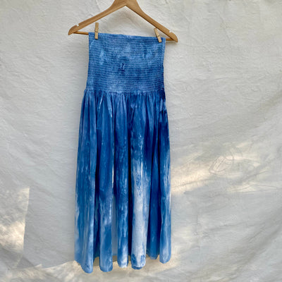 Hand dyed sun dress - Indigo - SIZE 10-14