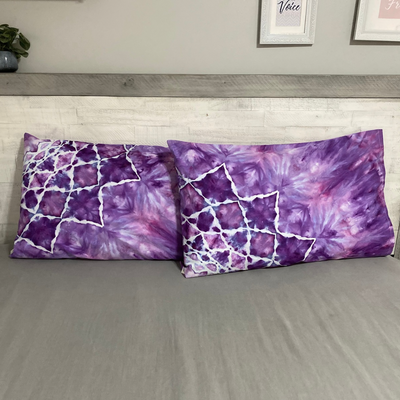 Hand Dyed pillow slips set of 2 | Custom made to your choice of colours + design