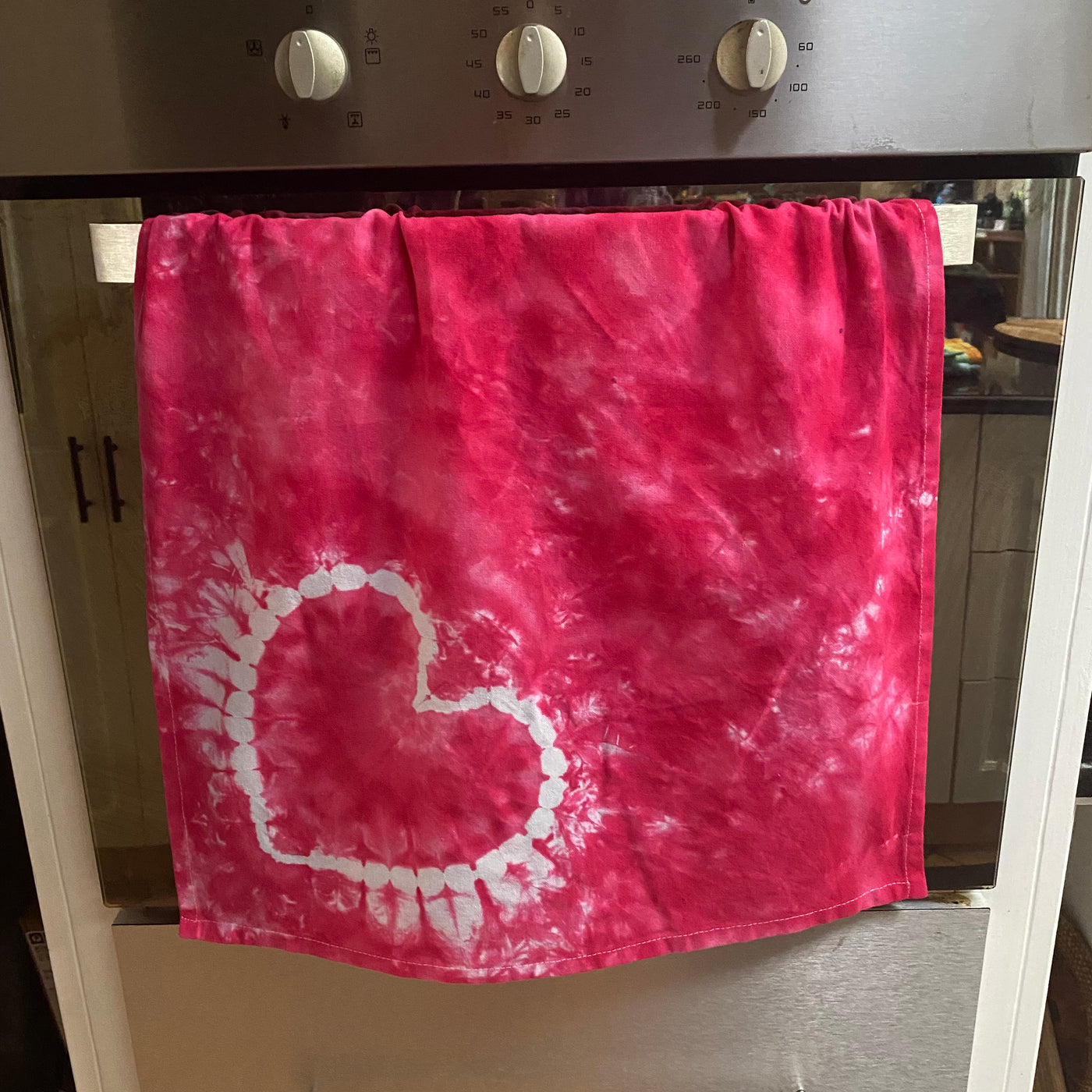 #44 - Red Tie Dye Tea Towel