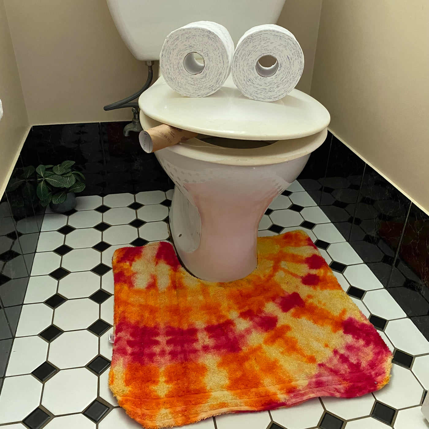 Orange Toilet Mat