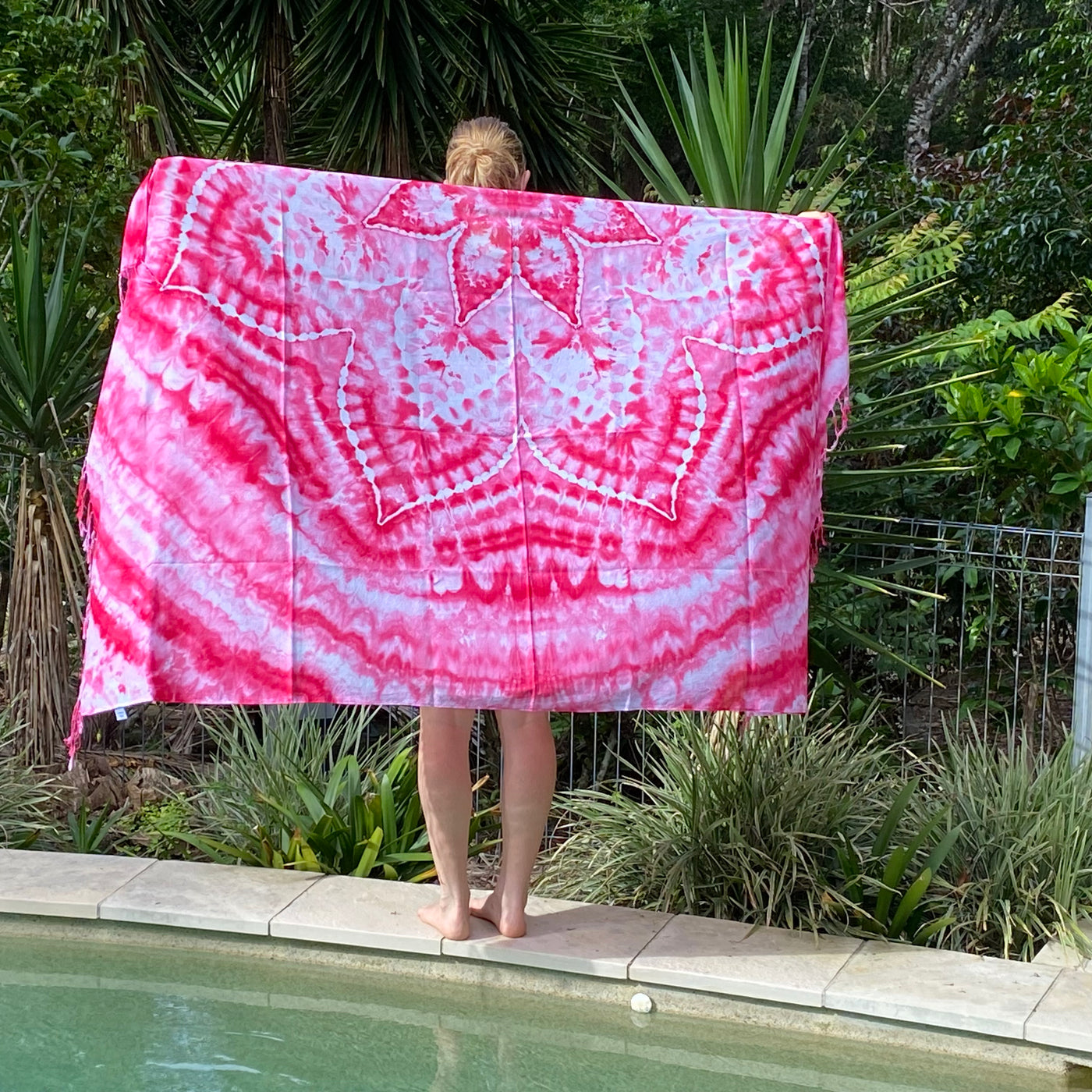 #2 Pink Flower - Tie Dye Sarong
