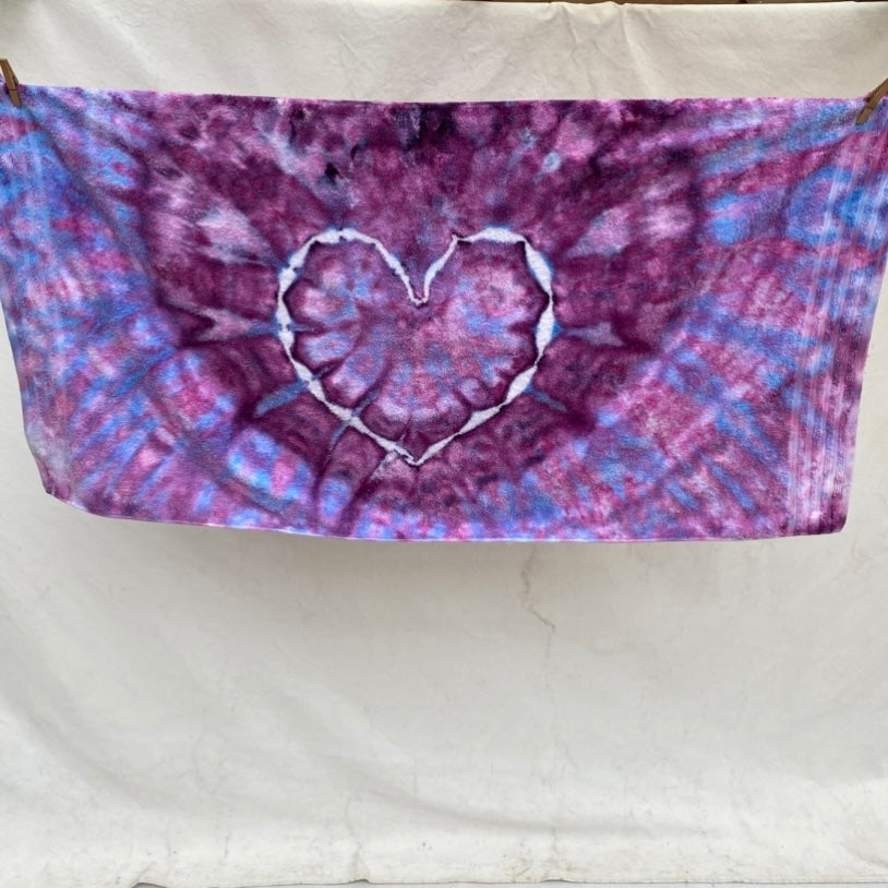 Tie Dye HEART Beach/Bath Towel