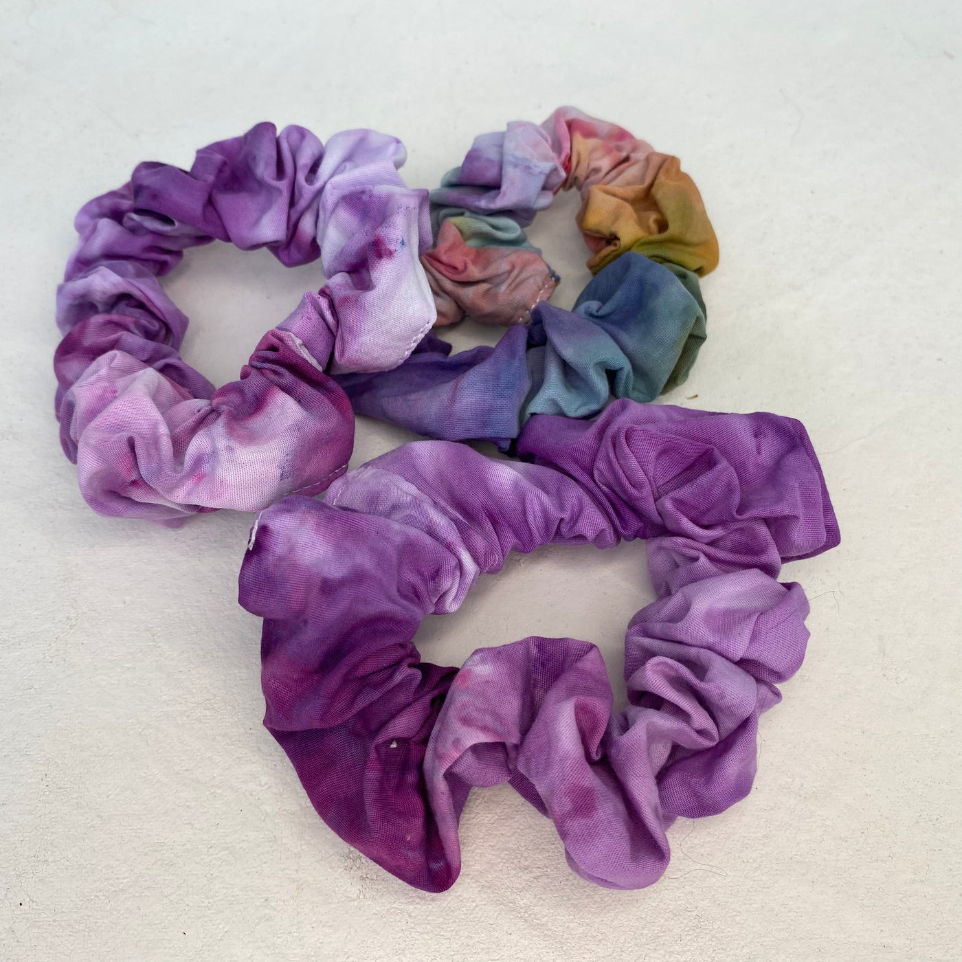 #9 Earthy Purples - Set of 3 Tie dye Scrunchies