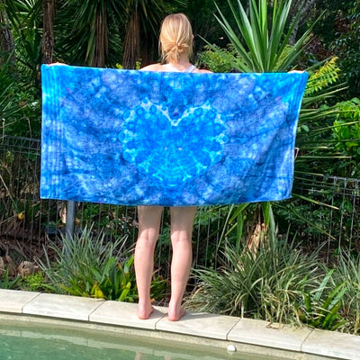 Tie Dye HEART Beach/Bath Towel