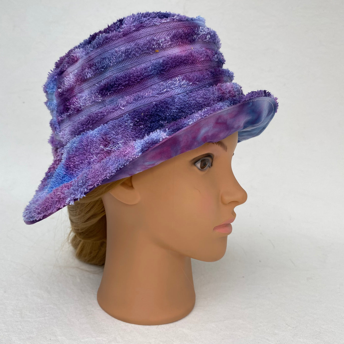 #20 Purple - tie dye towelling reversible Bucket Hat