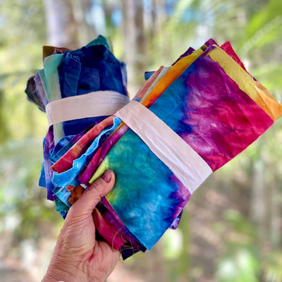Tie dye fabric scraps