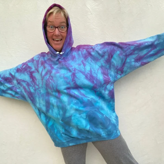 3XL Hoodie - Purple flow through blue
