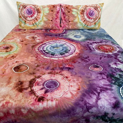 Tie Dyed Galaxy Bed Throw Set | Custom made to your colours