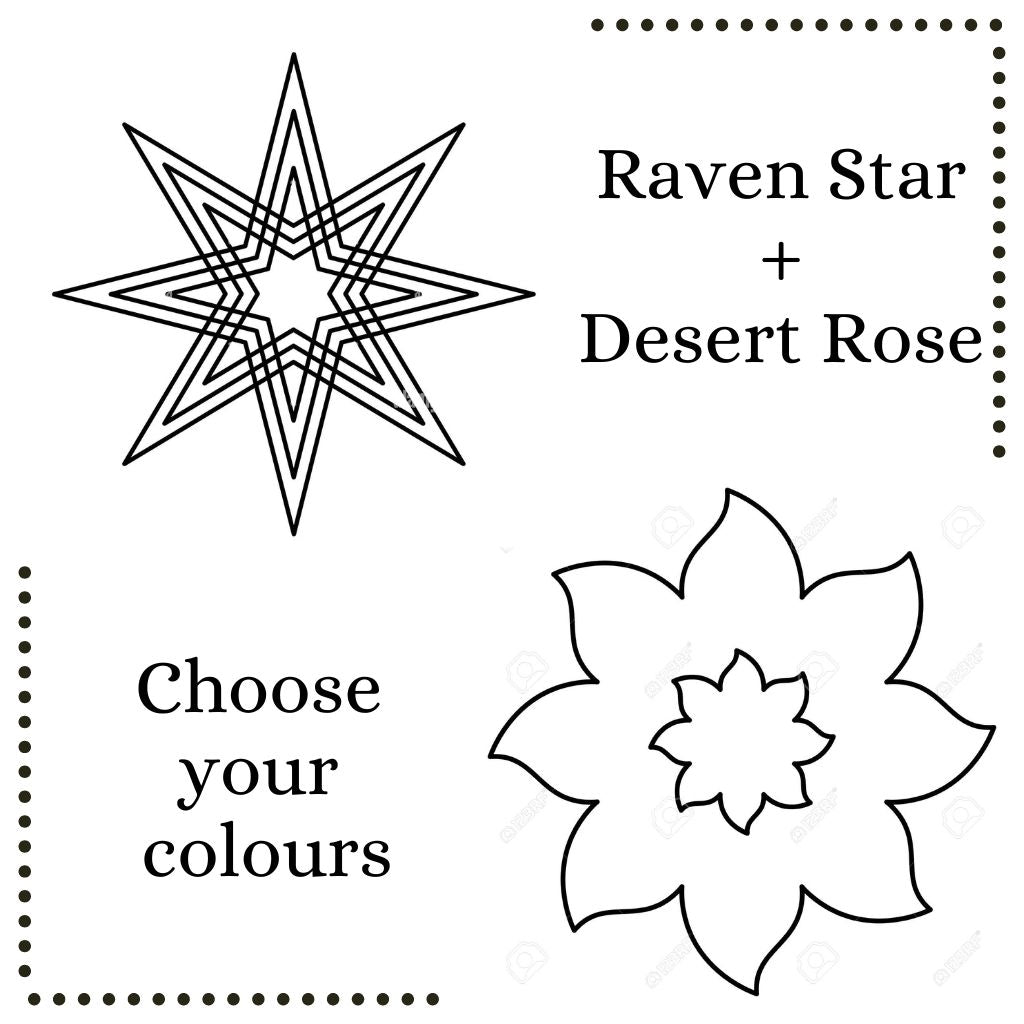 Artisan Double sided  |  hand dyed doona cover  |  Raven Star + Desert Rose