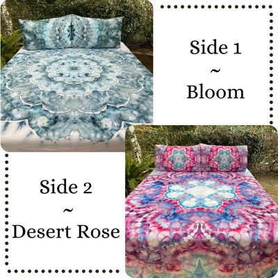 Artisan Double sided  |  hand dyed doona cover  |  Bloom + Desert Rose