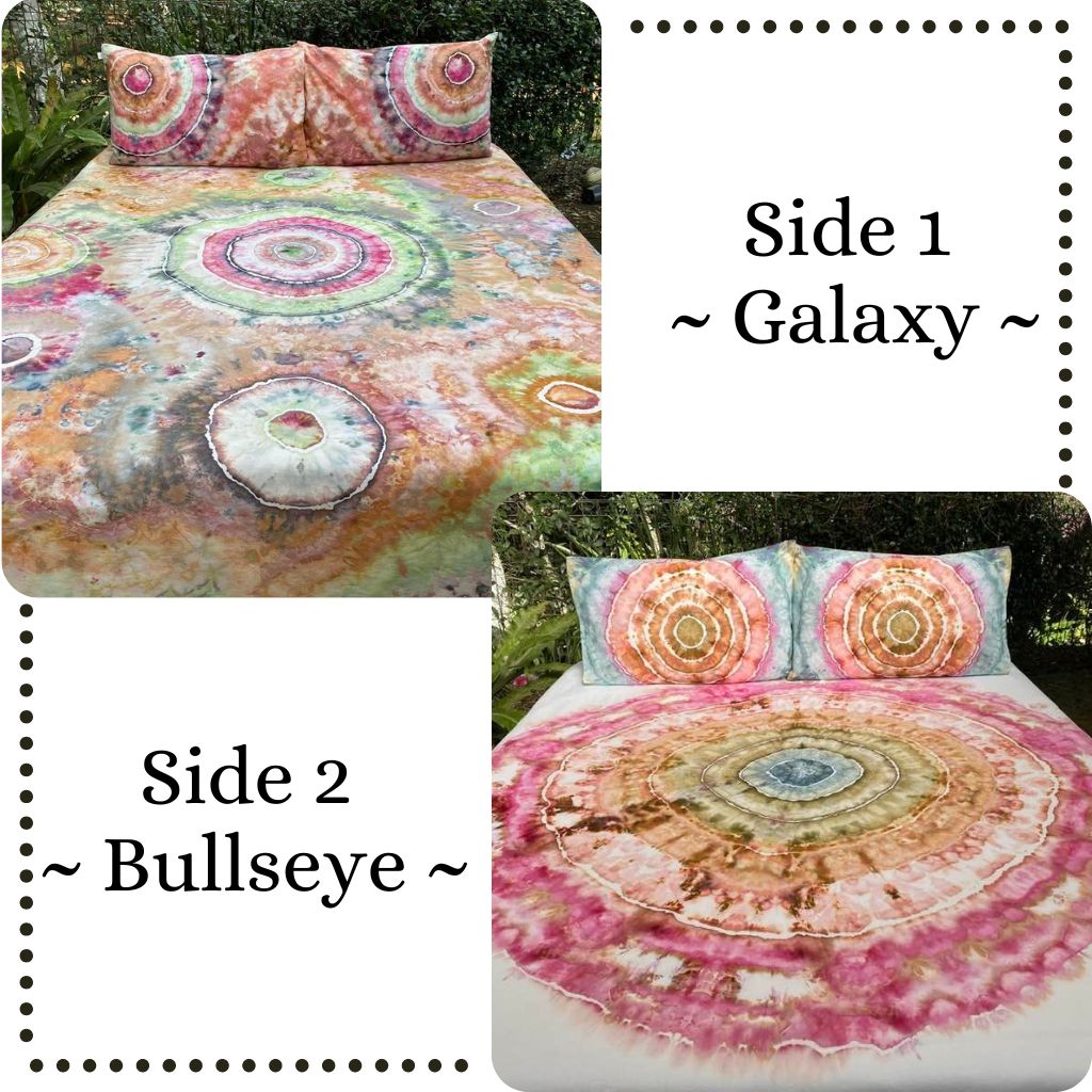 Classic Double sided  |  hand dyed doona cover  |  Galaxy + Bullseye Designs