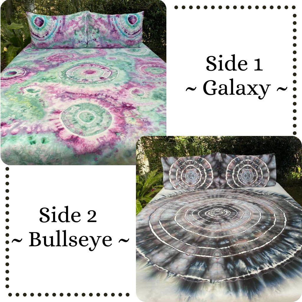 Classic Double sided  |  hand dyed doona cover  |  Galaxy + Bullseye Designs