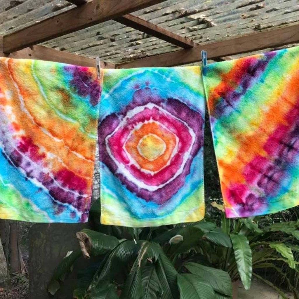 Tie Dye Hand Towels - Set of 3