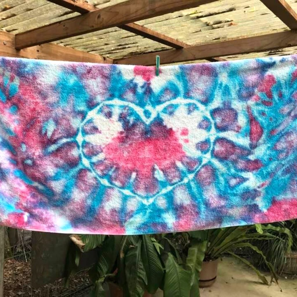 Design your own | Tie Dyed Towel | Heart Design