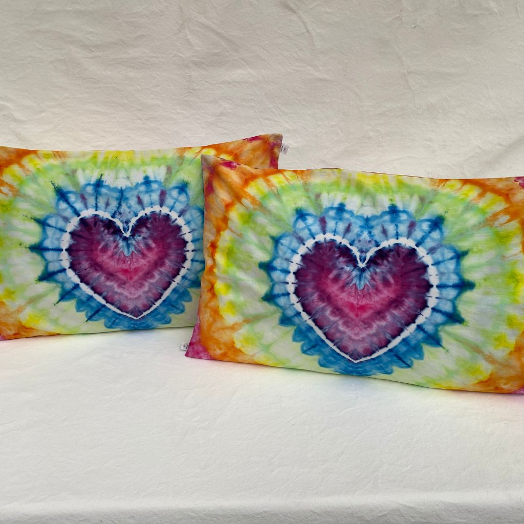 tie dye pillow slips Sewcial Dyes hand dyed Australia