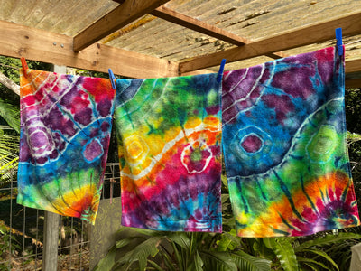 Tie Dye Hand Towels - Set of 3